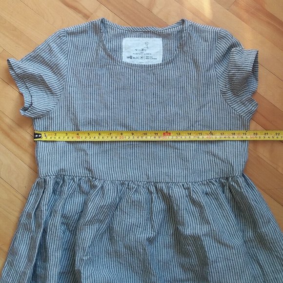 notPERFECTLINEN NPL Natural Stripes Linen Mama Dress! Size M - Picture 3 of 7